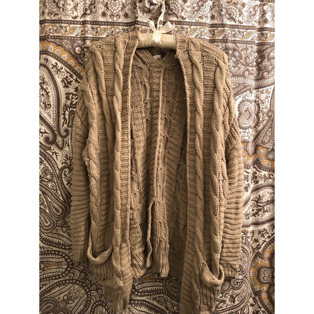 Tan Knitted Cardigan